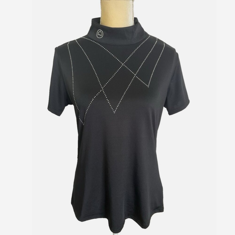 MONTAR Equestrian Black Bling Top Size XL Show Shirt